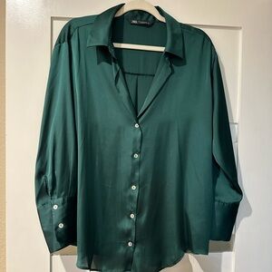 Zara silk polyester blouse